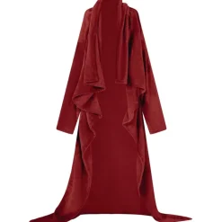 vidaXL Sweat à capuche couverture Rouge Bordeaux F Flanelle