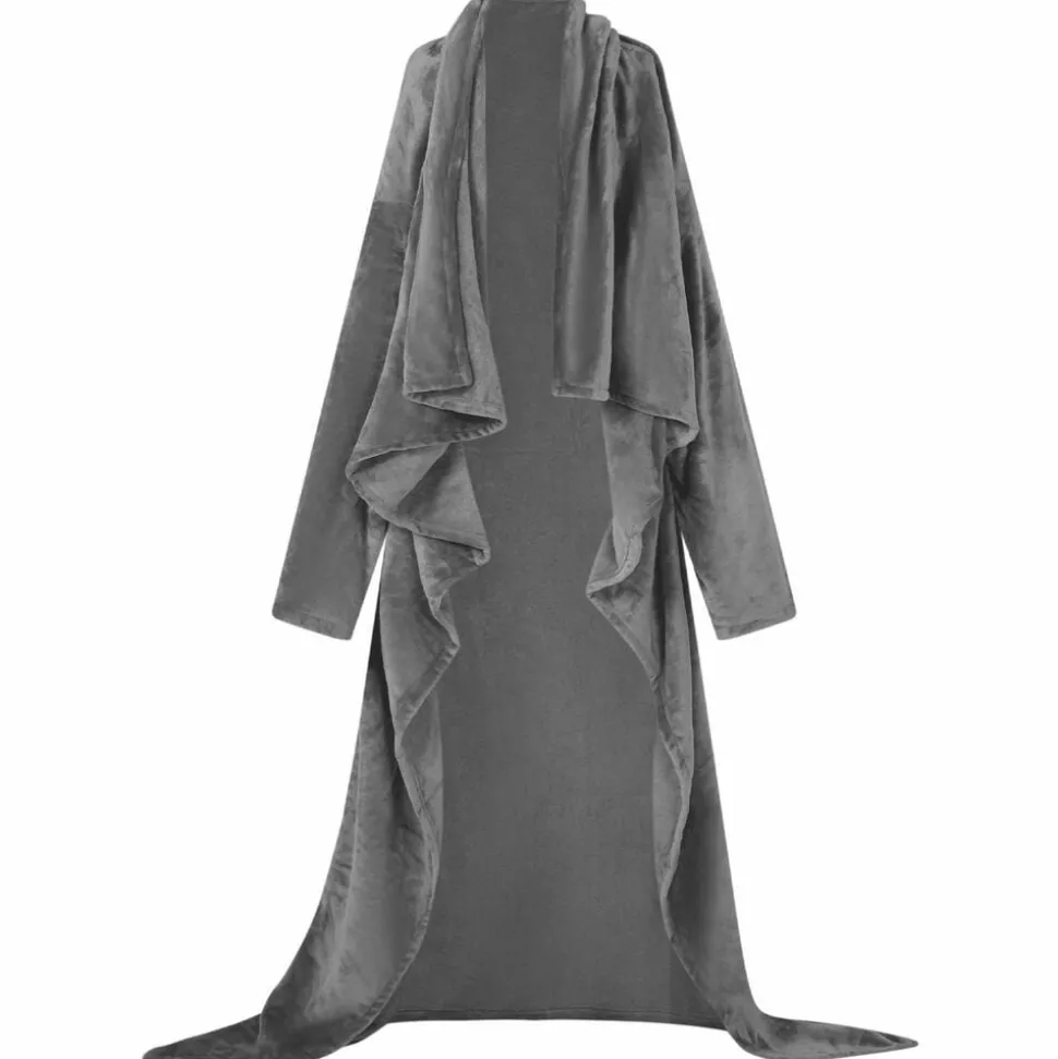 vidaXL Sweat à capuche couverture Gris foncé F Flanelle