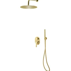 vidaXL Système de douche Acier inoxydable 201 Doré