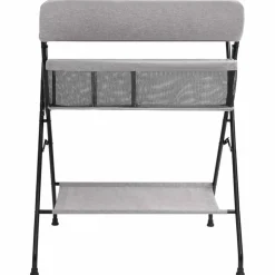 vidaXL Table à langer Gris clair Fer