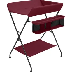 vidaXL Table à langer Rouge Fer