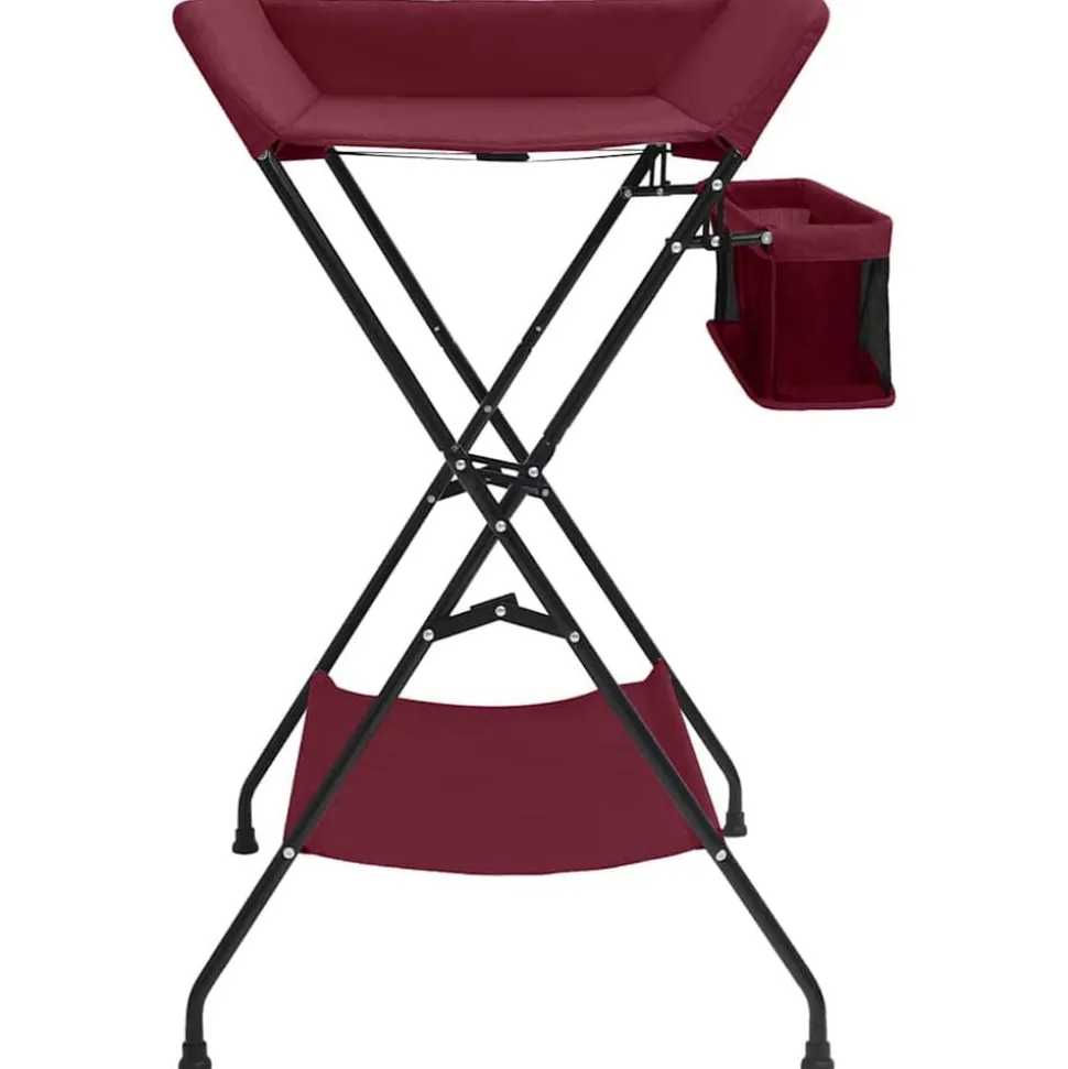 vidaXL Table à langer Rouge Fer