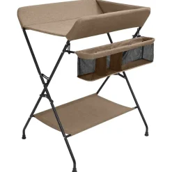 vidaXL Table à langer Taupe Fer