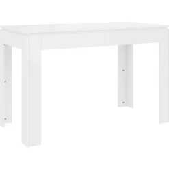 vidaXL Table à manger Blanc brillant 120x60x76 cm Bois d'ingénierie