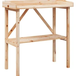 vidaXL Table à plantes avec étagère 78x38x82,5 cm bois de sapin solide