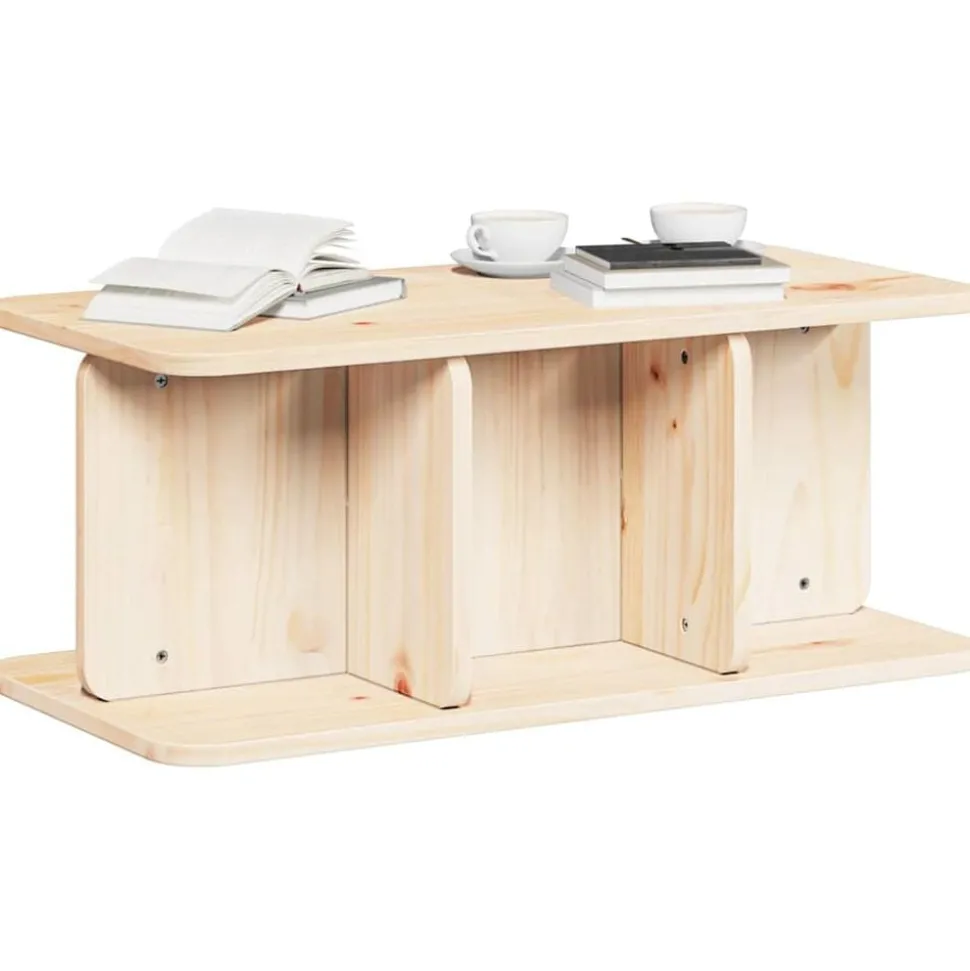 vidaXL Table basse Naturel 80 x 39,5 x 33,5 cm Bois massif en pin