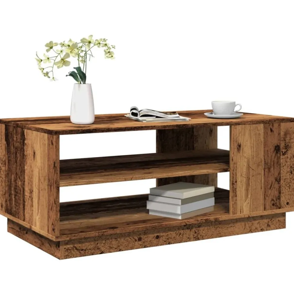 vidaXL Table basse vieux bois 102x55x43 cm bois d'ingénierie