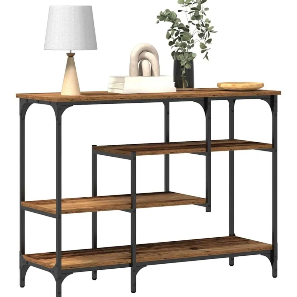 vidaXL Table Console avec étagère Bois ancien 100 x 35 x 75 cm