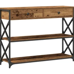 vidaXL Table Console avec tiroir Bois ancien 100 x 28 x 75 cm
