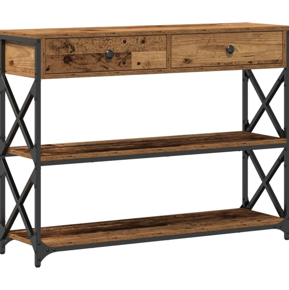 vidaXL Table Console avec tiroir Bois ancien 100 x 28 x 75 cm