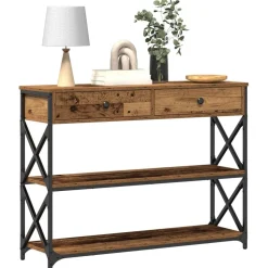 vidaXL Table Console avec tiroir Bois ancien 100 x 28 x 75 cm