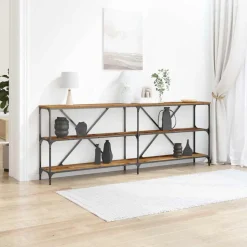vidaXL Table console Bois ancien 200 x 30 x 75 cm Bois d'ingénierie
