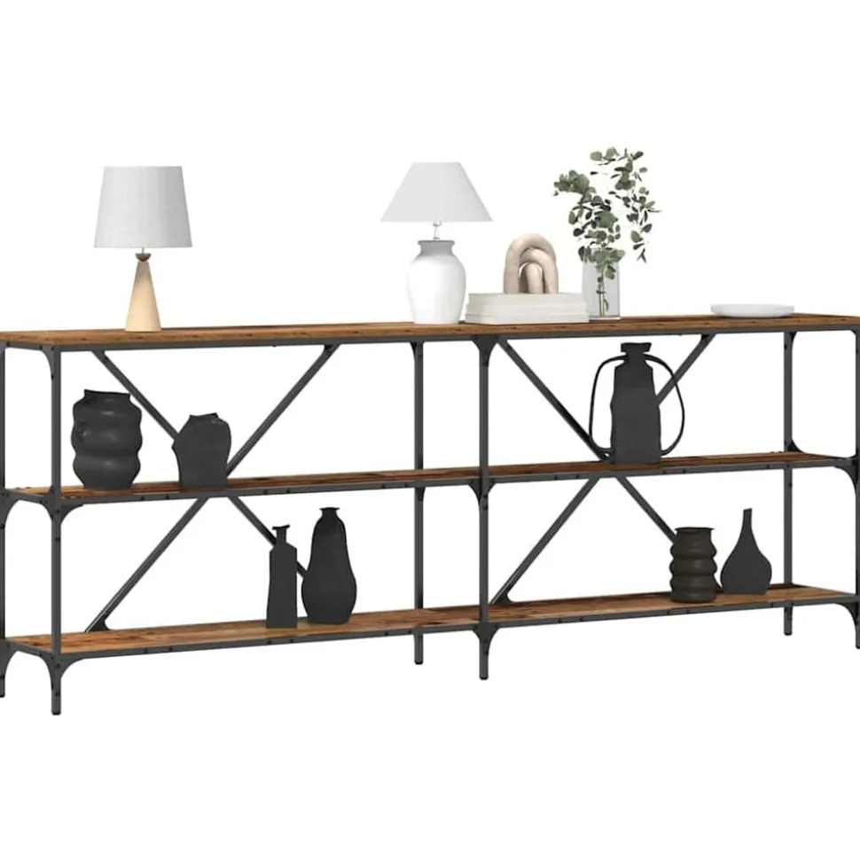 vidaXL Table console Bois ancien 200 x 30 x 75 cm Bois d'ingénierie