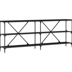vidaXL Table console Chêne noir 200 x 30 x 75 cm Bois d'ingénierie