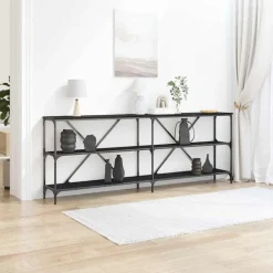 vidaXL Table console Chêne noir 200 x 30 x 75 cm Bois d'ingénierie