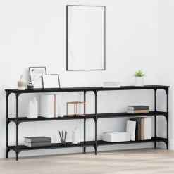 vidaXL Table console Chêne noir 200 x 29 x 75 cm