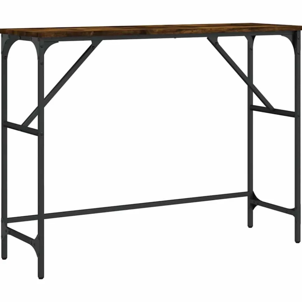 vidaXL Table console chêne fumé 100x32x75 cm bois d'ingénierie