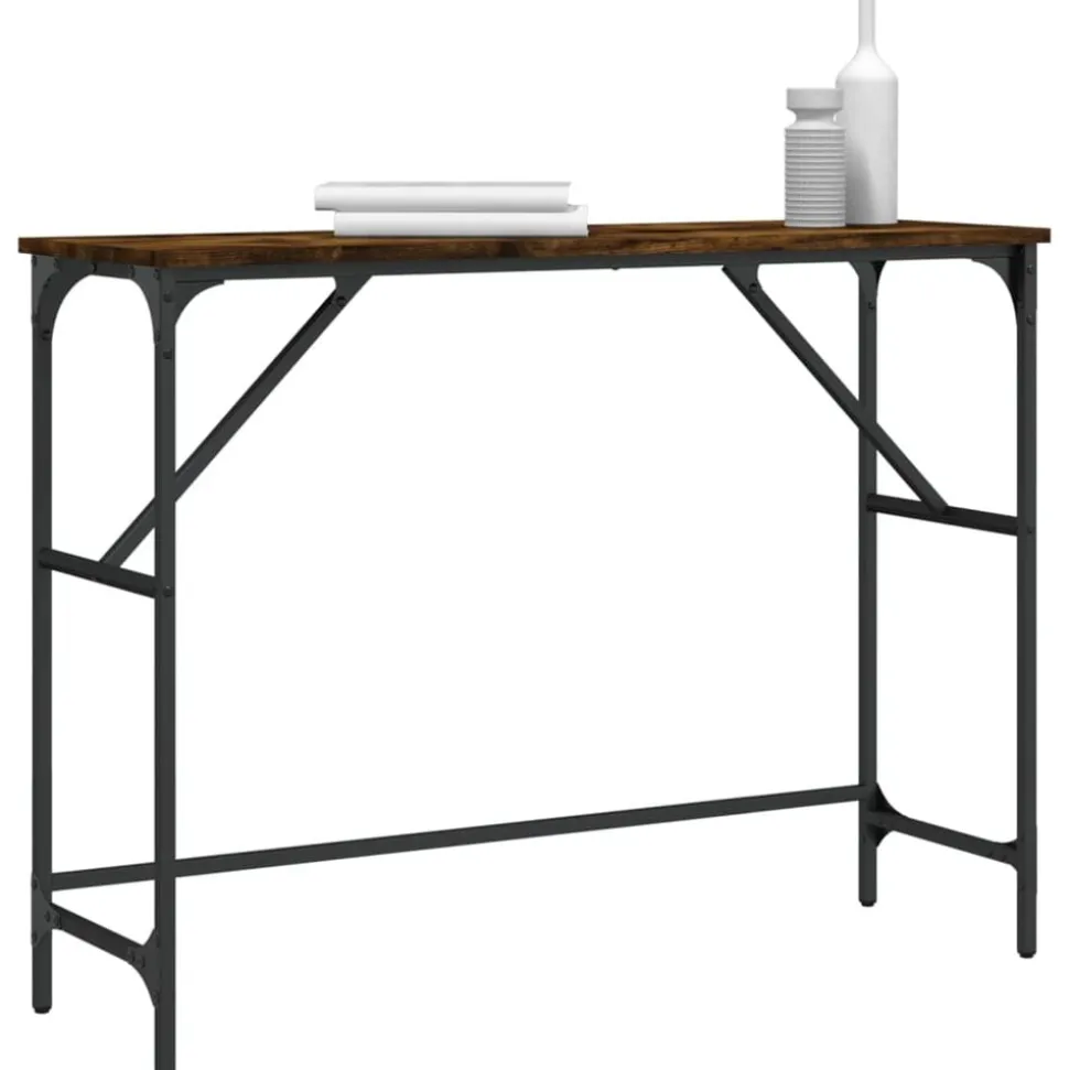 vidaXL Table console chêne fumé 100x32x75 cm bois d'ingénierie