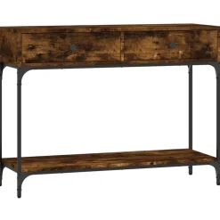 vidaXL Table console chêne fumé 100x34,5x75 cm bois d'ingénierie
