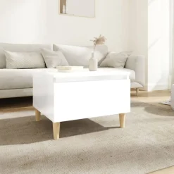 vidaXL Table d'appoint Blanc brillant 50x46x35 cm Bois d'ingénierie