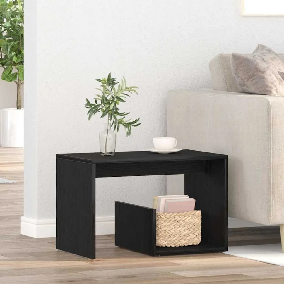 vidaXL Table d'appoint Chêne noir 59 x 36 x 38 cm Bois d'ingénierie