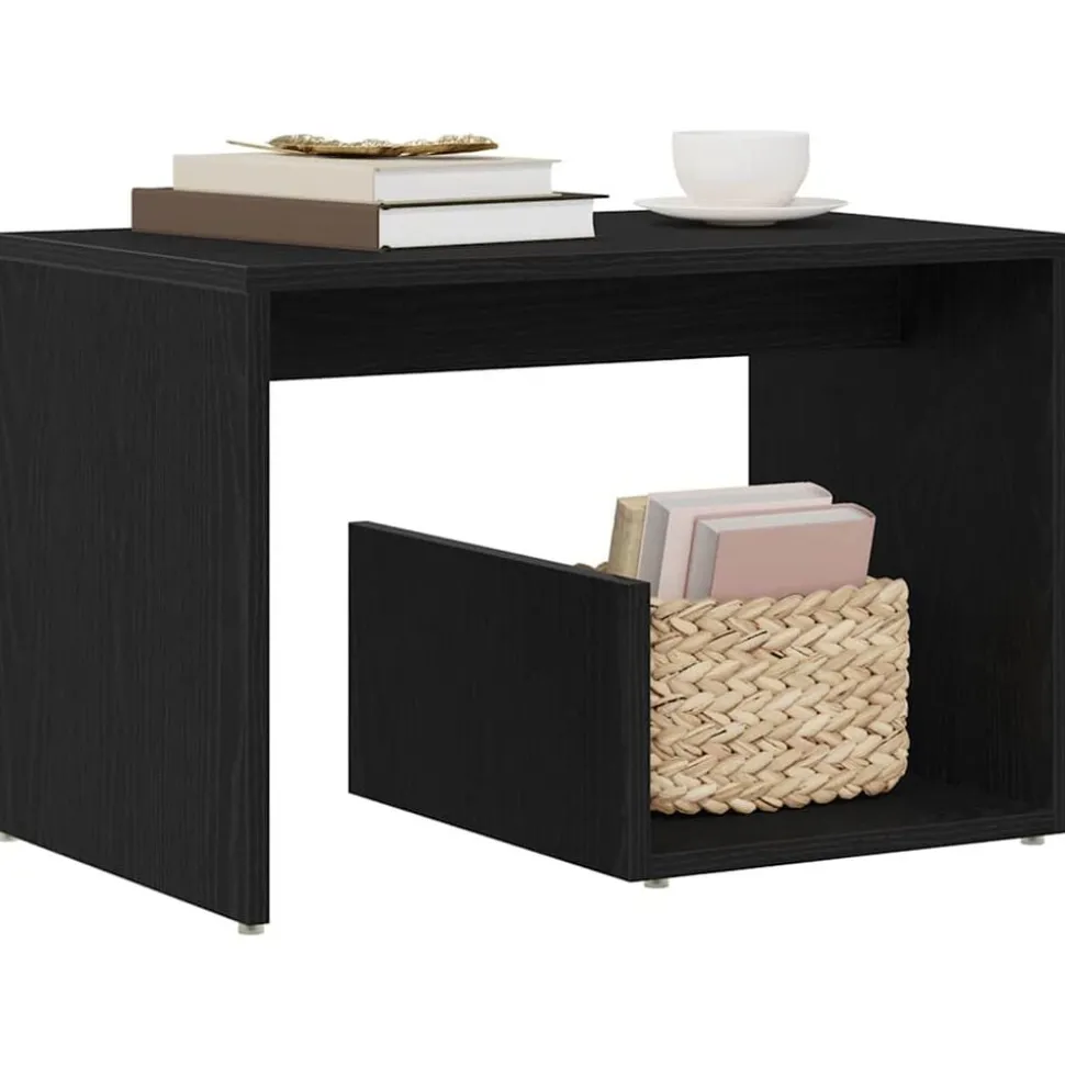 vidaXL Table d'appoint Chêne noir 59 x 36 x 38 cm Bois d'ingénierie