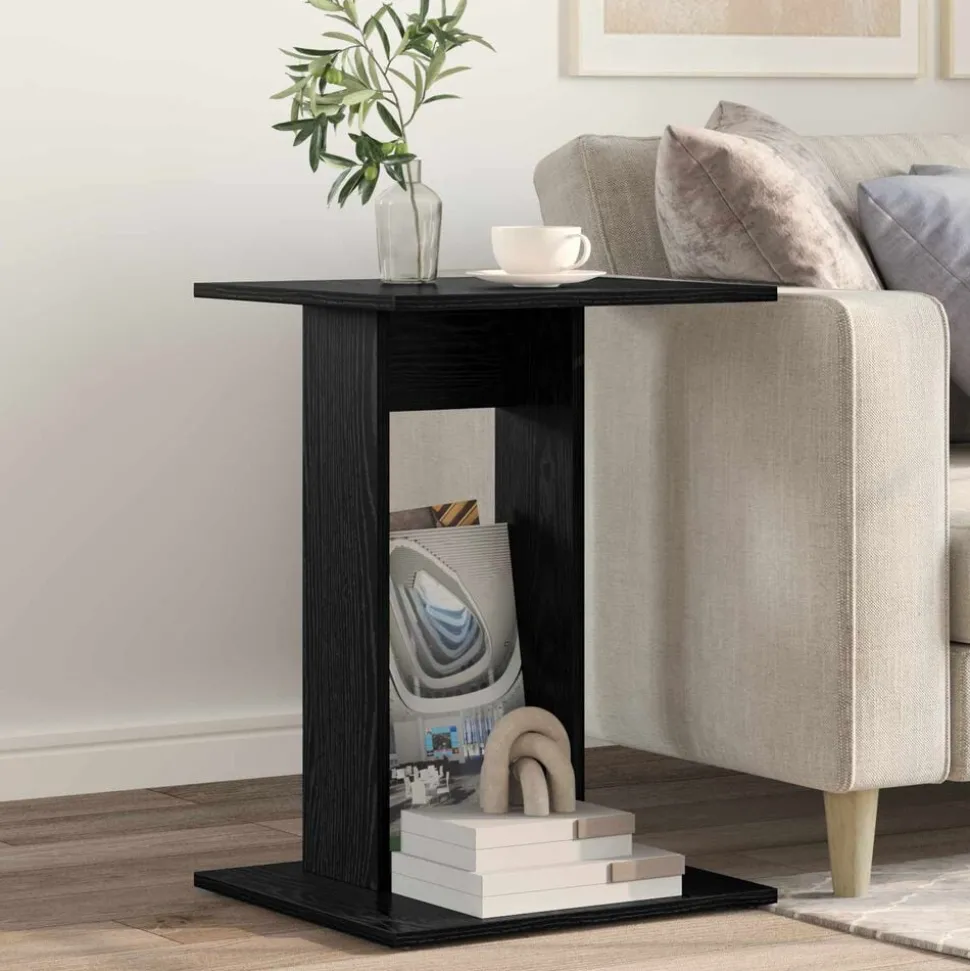 vidaXL Table d'appoint Chêne noir 45 x 40 x 62,5 cm Bois d'ingénierie