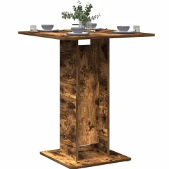 vidaXL Table de bistro Chêne fumé 60x60x75 cm Bois d'ingénierie