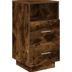 vidaXL Table de chevet avec 2 tiroirs chêne fumé 36x36x68 cm