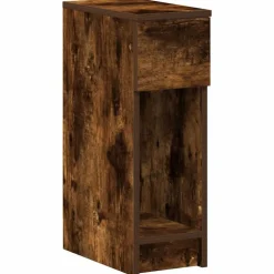 vidaXL Table de chevet avec tiroir chêne fumé 20x36x60 cm
