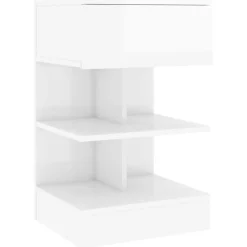 vidaXL Table de chevet Blanc brillant 40x35x65 cm Bois d’ingénierie