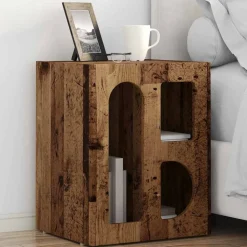 vidaXL Table de chevet Bois ancien 40 x 35 x 50 cm Bois d'ingénierie