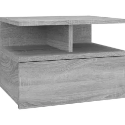 vidaXL Table de chevet flottante Sonoma gris Bois d’ingénierie