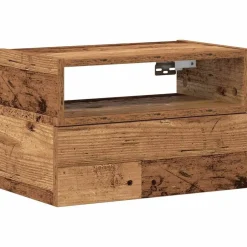 vidaXL Table de chevet murale vieux bois 45x26x28,5 cm