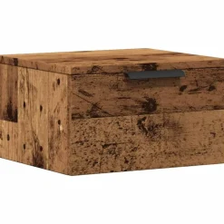 vidaXL Table de chevet murale vieux bois 34x30x20 cm