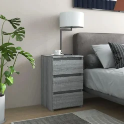 vidaXL Table de chevet Sonoma gris 40x35x62,5 cm Bois d'ingénierie