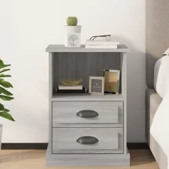 vidaXL Table de chevet sonoma gris 43x36x60 cm