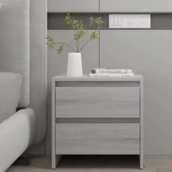 vidaXL Table de chevet sonoma gris 45x34,5x44,5 cm bois d’ingénierie