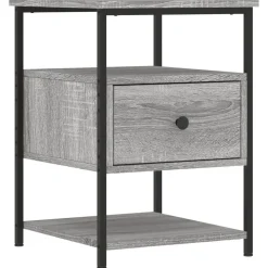 vidaXL Table de chevet sonoma gris 40x42x56 cm bois d'ingénierie
