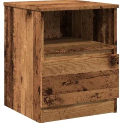 vidaXL Table de chevet vieux bois 40x40x50 cm bois d’ingénierie