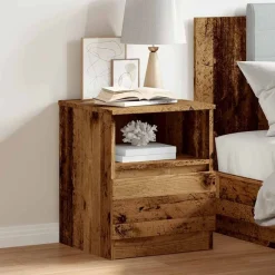 vidaXL Table de chevet vieux bois 40x40x50 cm bois d’ingénierie
