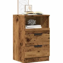 vidaXL Table de chevet vieux bois 40x36x65 cm bois d'ingénierie