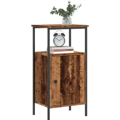vidaXL Table de chevet vieux bois 41x31x80 cm bois d’ingénierie