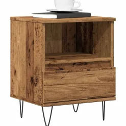 vidaXL Table de chevet vieux bois 40x35x50 cm bois d’ingénierie