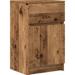 vidaXL Table de chevet vieux bois 39x35x65 cm bois d’ingénierie