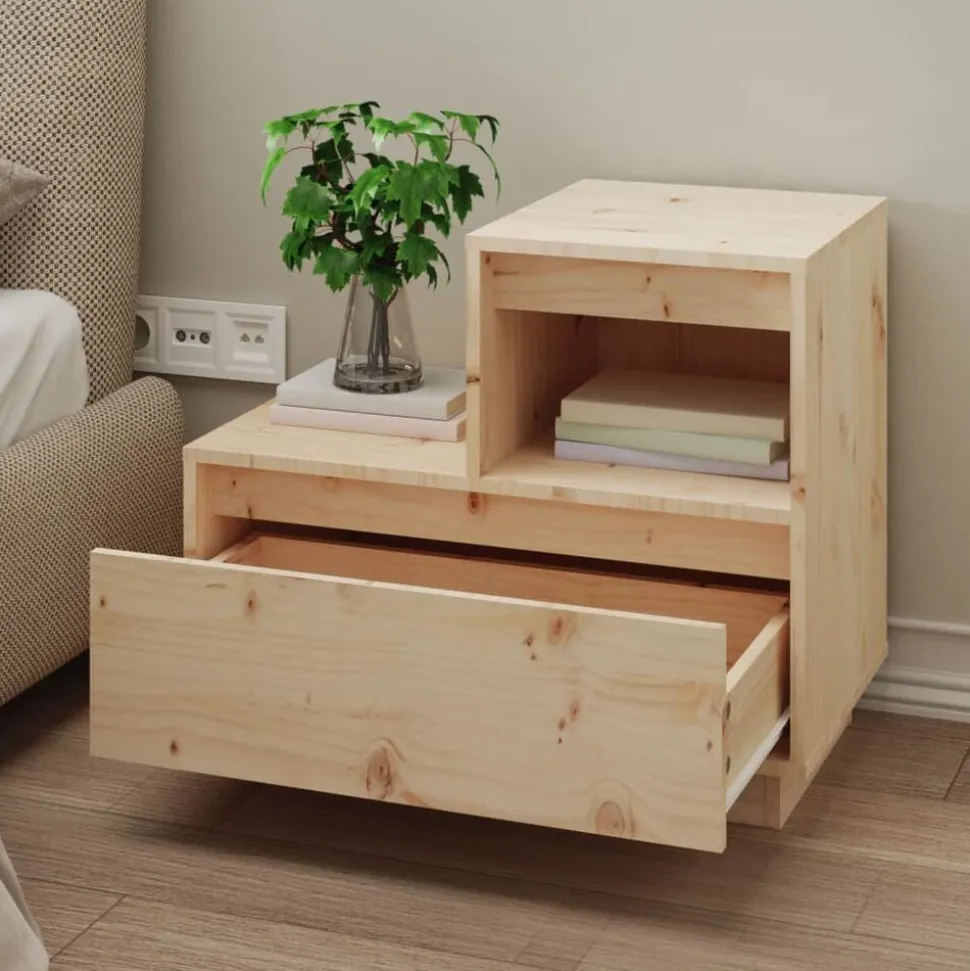 vidaXL Table de chevet 60x34x51 cm Bois de pin solide