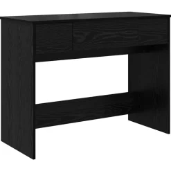 vidaXL Table de cosmétiques avec tiroir Chêne noir 100 x 45 x 76 cm