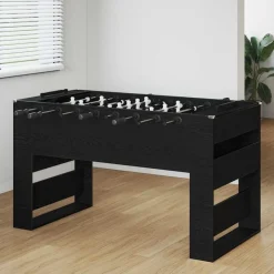 vidaXL Table de Foosball Chêne Noir 146,5 x 74 x 85 cm