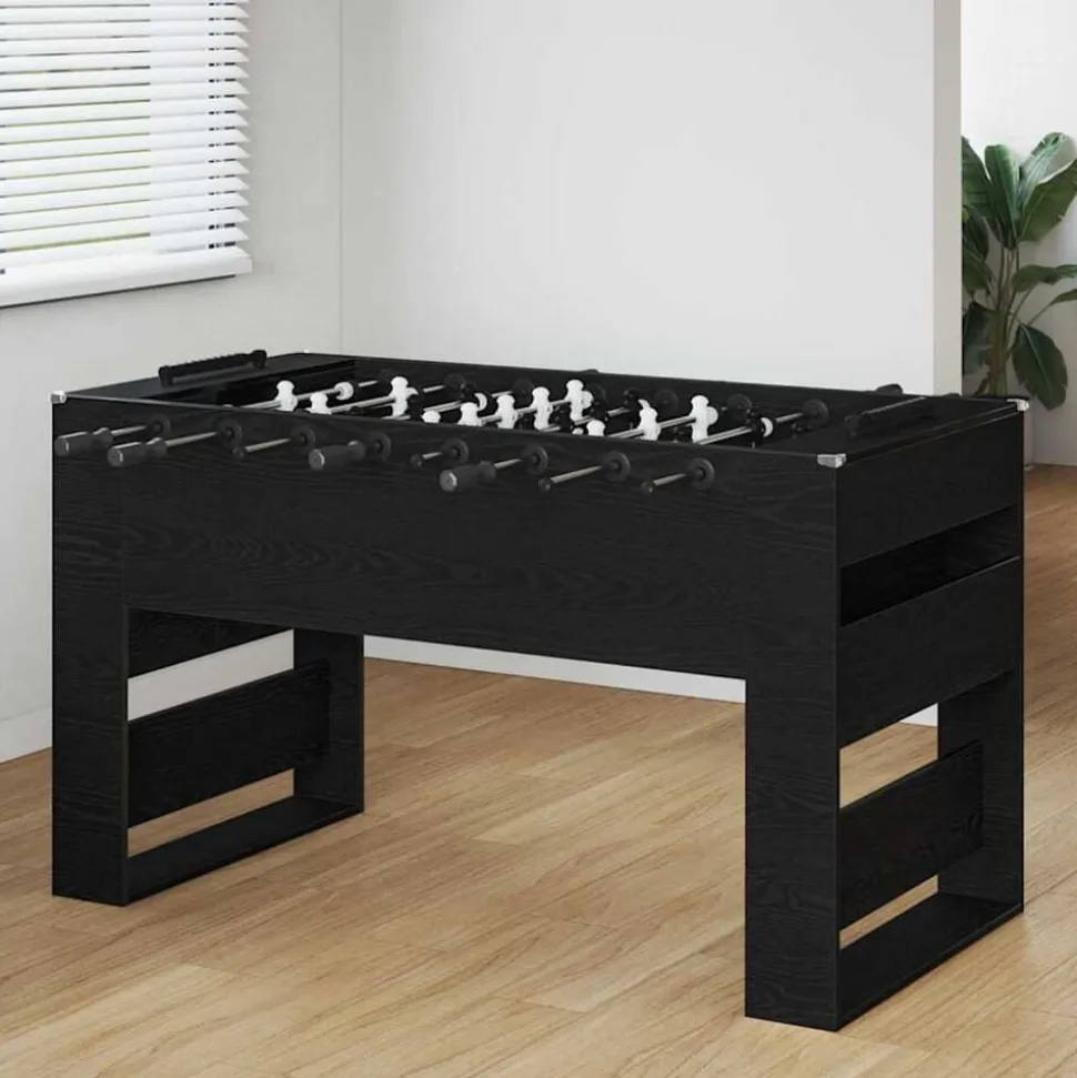 vidaXL Table de Foosball Chêne Noir 146,5 x 74 x 85 cm