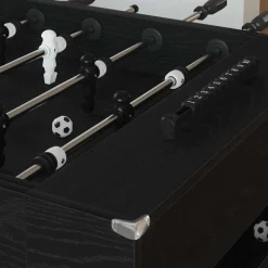 vidaXL Table de Foosball Chêne Noir 146,5 x 74 x 85 cm